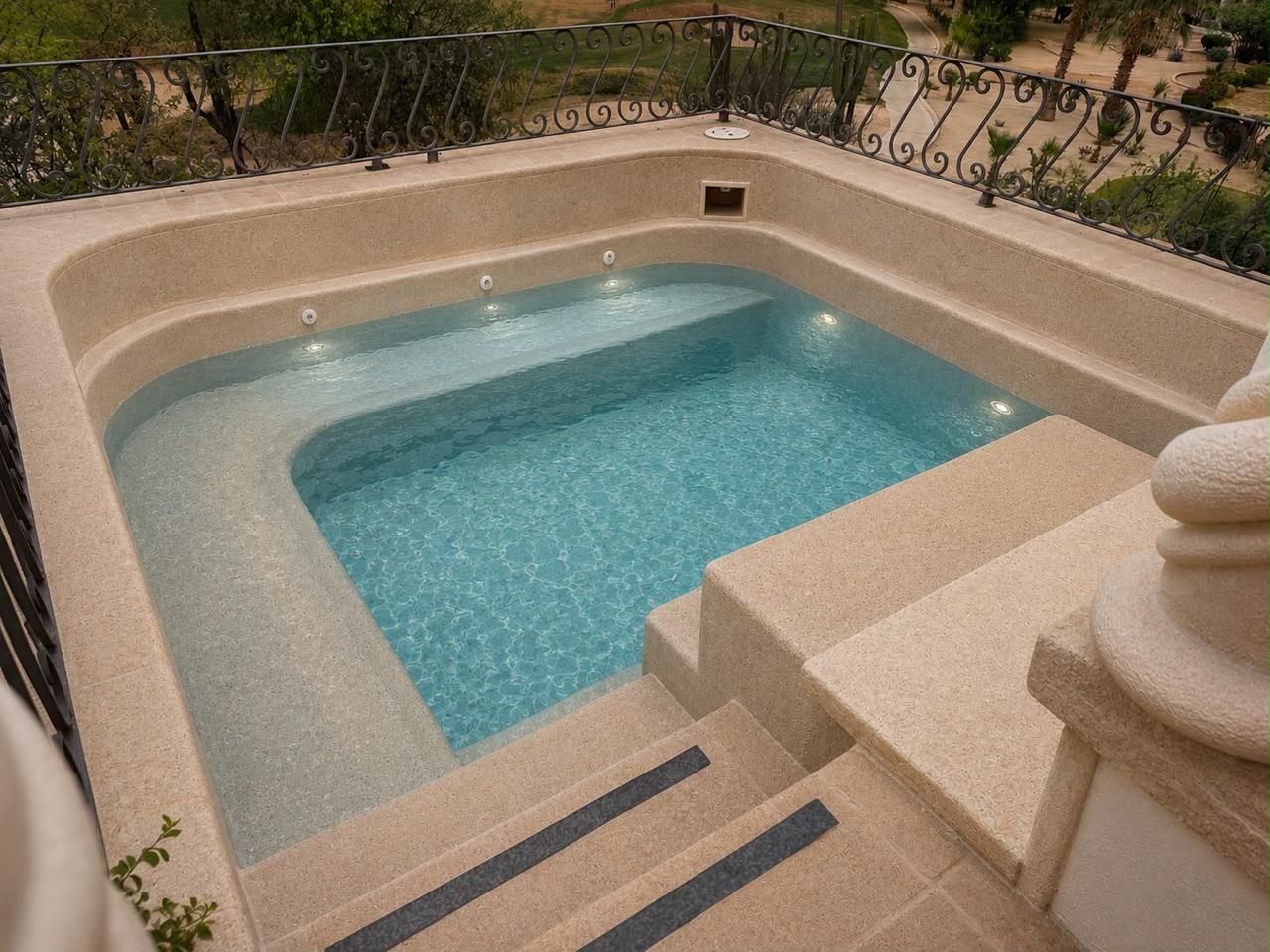 Private plunge pool at dusk, Three Bedroom Presidential
