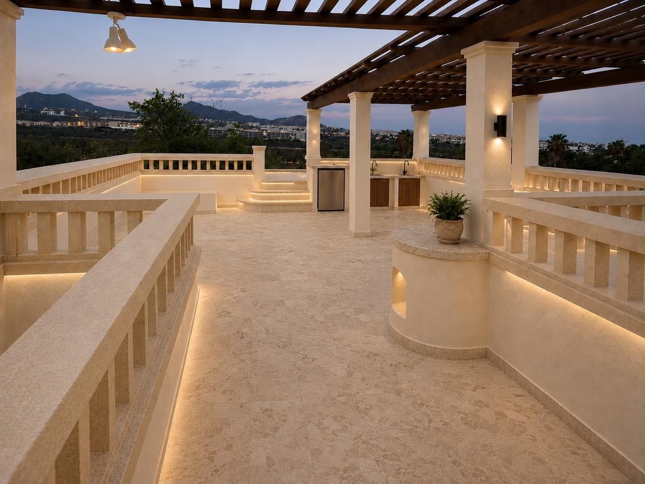 Rooftop terrace with views over Cabo San Lucas