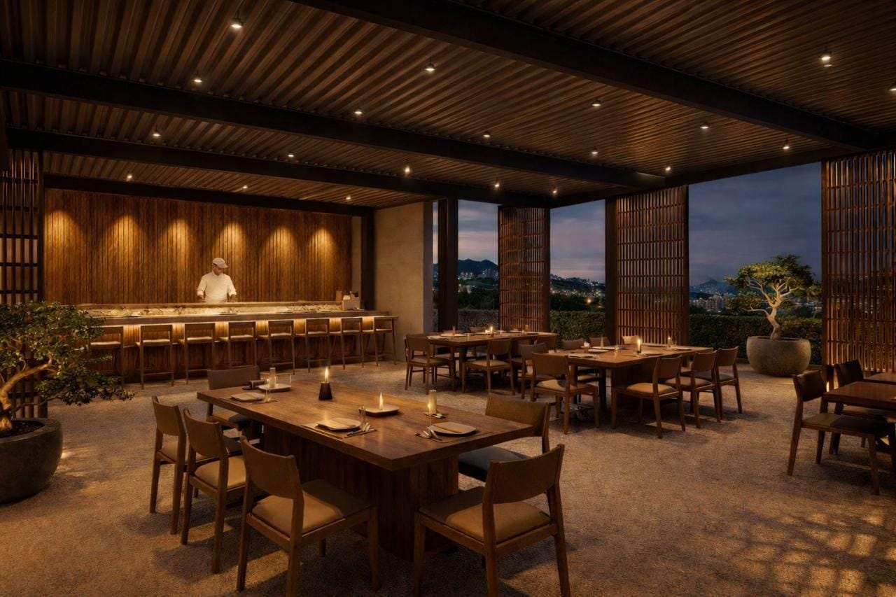 The Rooftop dining room at Azura — artist rendering